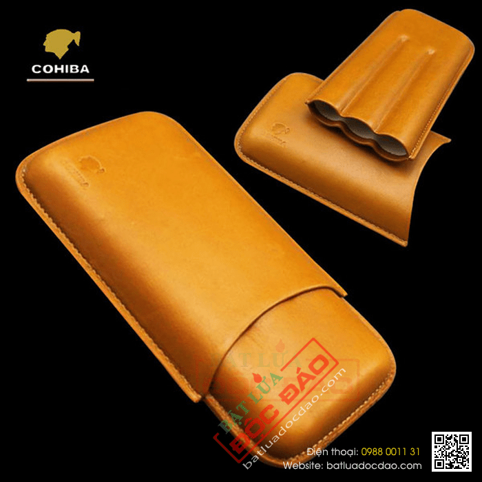 Bao da đựng Cigar (xì gà) Cohiba chính hãng loại 3 điếu - Mã SP: 1306L