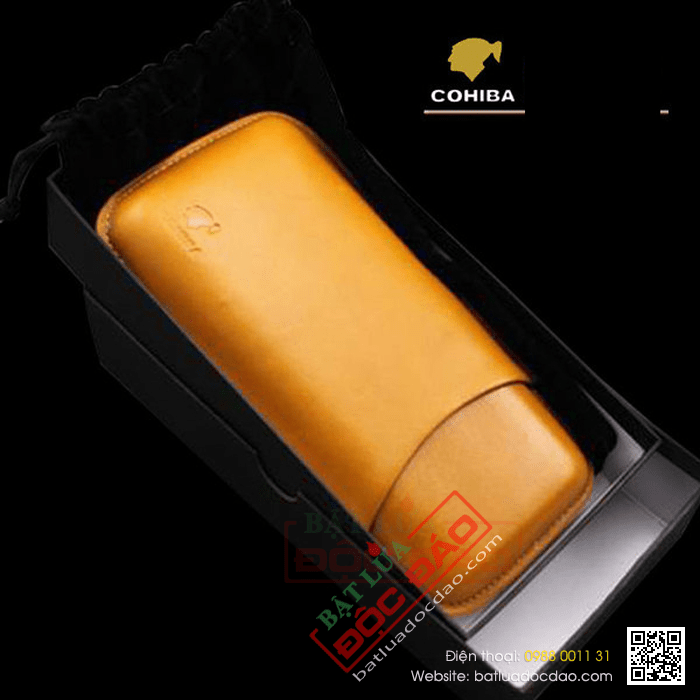 Bao da đựng Cigar (xì gà) Cohiba chính hãng loại 3 điếu - Mã SP: 1306L