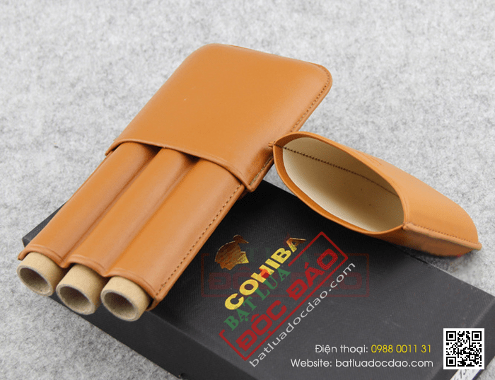 Bao da đựng Cigar (xì gà) Cohiba chất liệu da cao cấp - Mã SP: 1300L