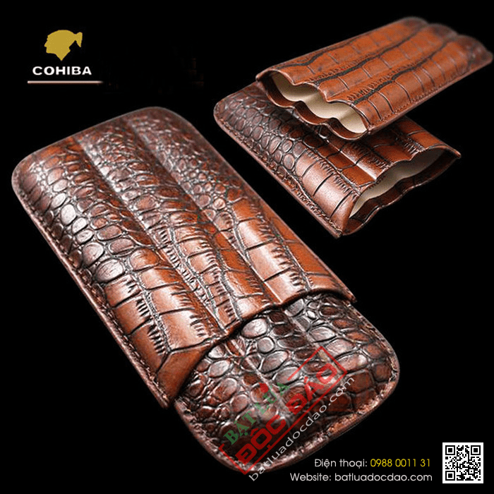 Bao da đựng Cigar (xì gà) chính hãng Cohiba loại 3 điếu - Mã SP: BLP306B