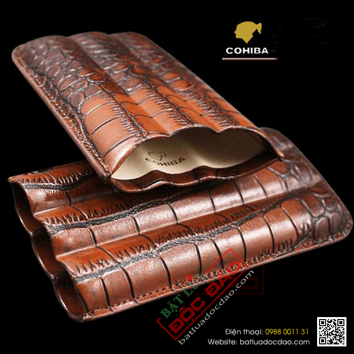 Bao da đựng Cigar (xì gà) chính hãng Cohiba loại 3 điếu - Mã SP: BLP306B