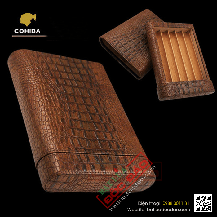 Bao da đựng Cigar (xì gà) chính hãng Cohiba loại 5 điếu - Mã SP: BLH511B