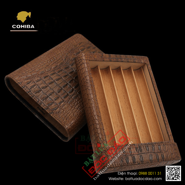 Bao da đựng Cigar (xì gà) chính hãng Cohiba loại 5 điếu - Mã SP: BLH511B