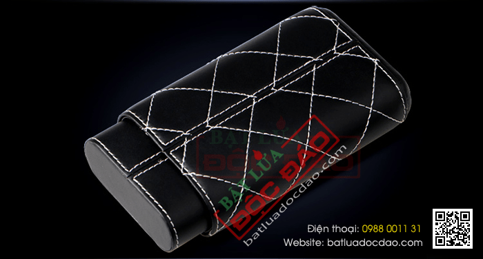 Bao da đựng Cigar (xì gà) Cigarloong chính hãng loại 3 điếu - Mã SP: 1004L