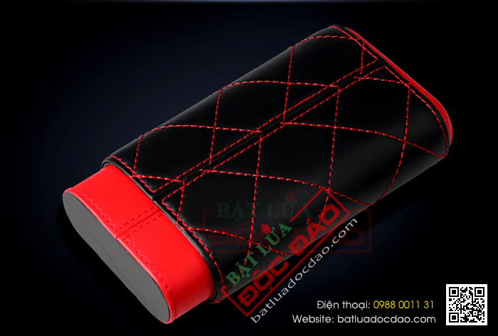 Bao da đựng Cigar (xì gà) Cigarloong chính hãng loại 3 điếu - Mã SP: 1004L