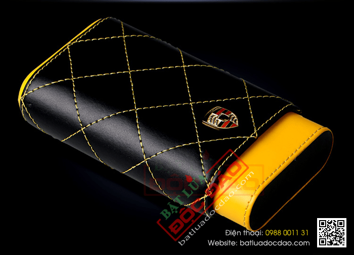 Bao da đựng Cigar (xì gà) Cigarloong chính hãng loại 3 điếu - Mã SP: 1004L