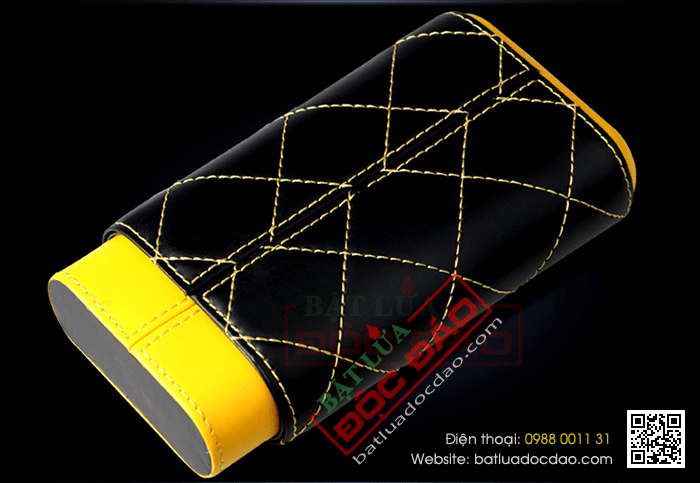 Bao da đựng Cigar (xì gà) Cigarloong chính hãng loại 3 điếu - Mã SP: 1004L