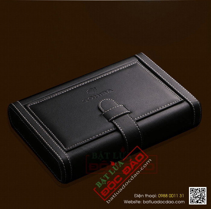 Bao da đựng Cigar (xì gà) Cohiba chất liệu da, gỗ tuyết tùng chính hãng - Mã SP: 0306