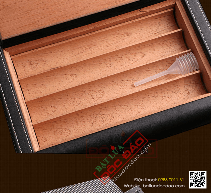 Bao da đựng Cigar (xì gà) Cohiba chất liệu da, gỗ tuyết tùng chính hãng - Mã SP: 0306