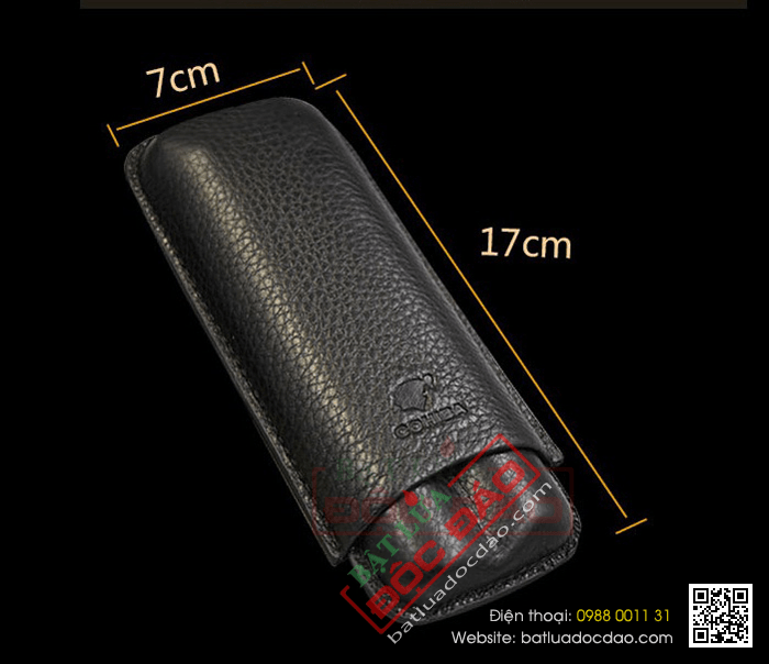 Bao da đựng Cigar (xì gà) Cohiba chính hãng loại 2 điếu - Mã SP: 1202A
