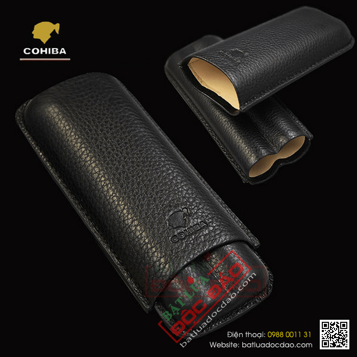Bao da đựng Cigar (xì gà) Cohiba chính hãng loại 2 điếu - Mã SP: 1202A