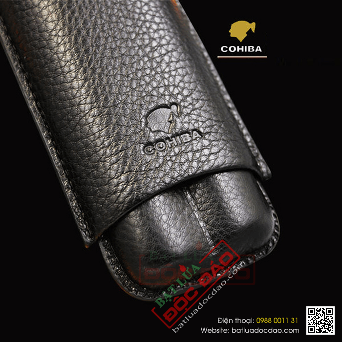 Bao da đựng Cigar (xì gà) Cohiba chính hãng loại 2 điếu - Mã SP: 1202A