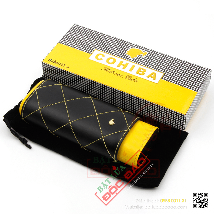 Bao da đựng Cigar (xì gà) Cohiba chính hãng loại 2 điếu - Mã SP: 1206L