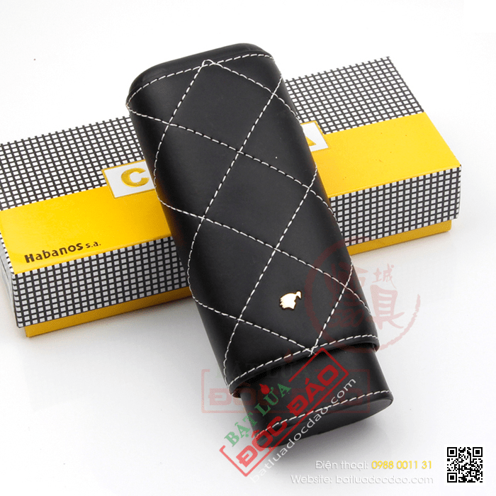 Bao da đựng Cigar (xì gà) Cohiba chính hãng loại 2 điếu - Mã SP: 1206L