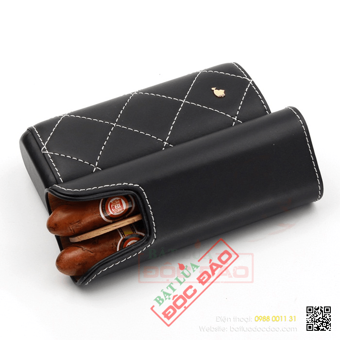 Bao da đựng Cigar (xì gà) Cohiba chính hãng loại 2 điếu - Mã SP: 1206L