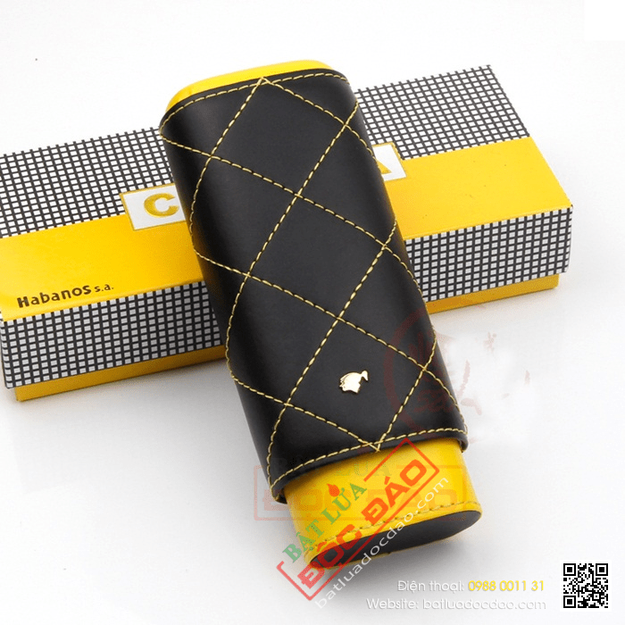 Bao da đựng Cigar (xì gà) Cohiba chính hãng loại 2 điếu - Mã SP: 1206L