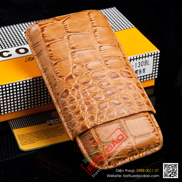 Bao da đựng Cigar (xì gà) Cohiba chính hãng loại 3 điếu - Mã SP: HY1328L