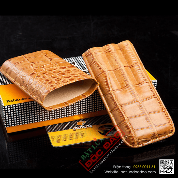 Bao da đựng Cigar (xì gà) Cohiba chính hãng loại 3 điếu - Mã SP: HY1328L