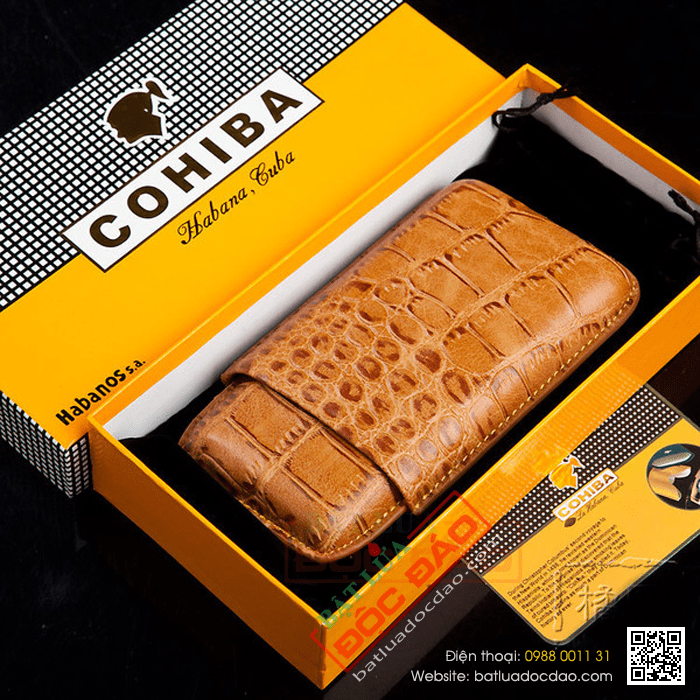 Bao da đựng Cigar (xì gà) Cohiba chính hãng loại 3 điếu - Mã SP: HY1328L