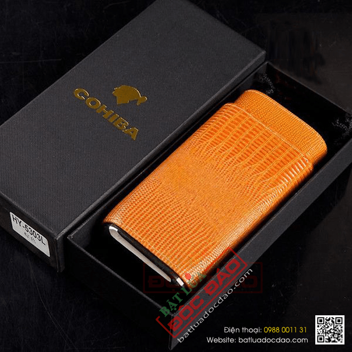Bao da đựng Cigar (xì gà) Cohiba chính hãng loại 3 điếu - Mã SP: P3038