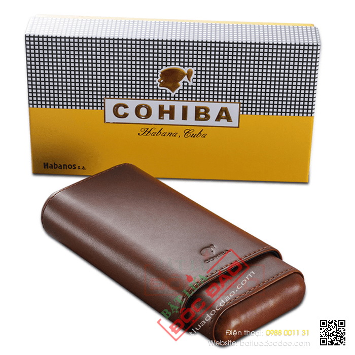 Bao da đựng Cigar (xì gà) Cohiba chính hãng loại 3 điếu - Mã SP: PT3009