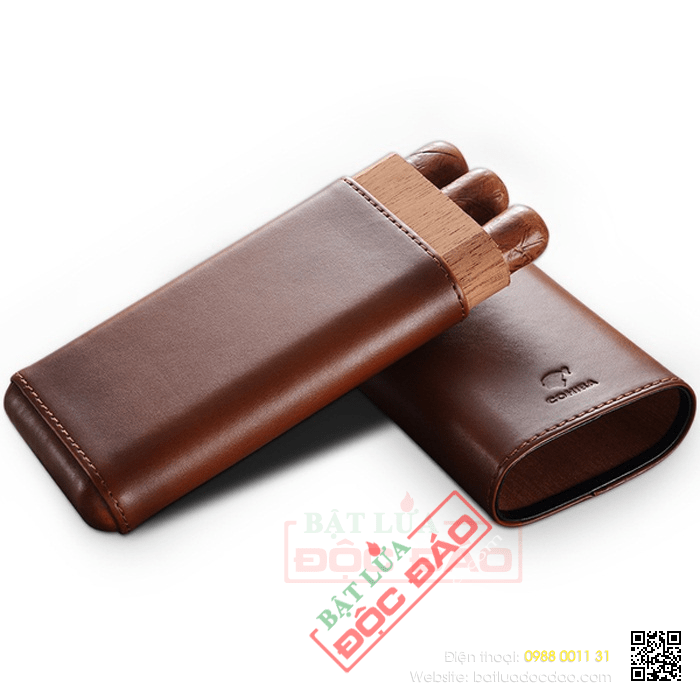 Bao da đựng Cigar (xì gà) Cohiba chính hãng loại 3 điếu - Mã SP: PT3009