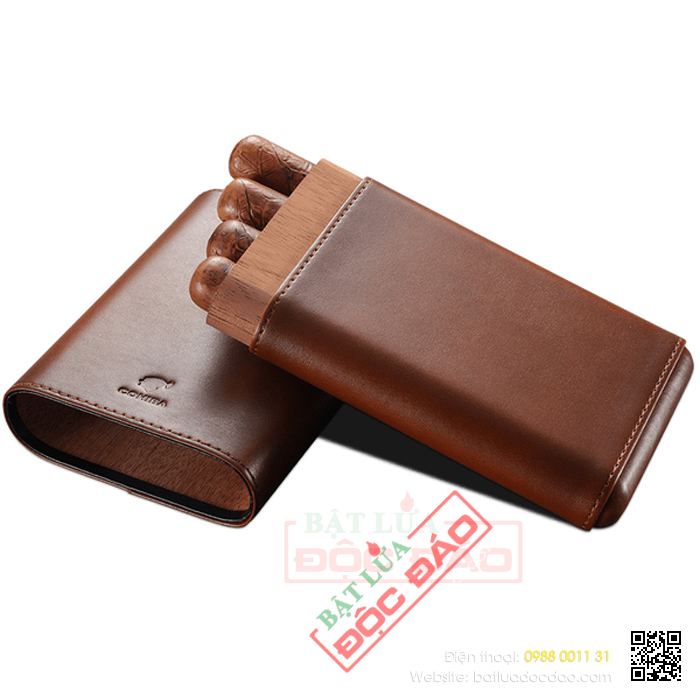Bao da đựng Cigar (xì gà) Cohiba chính hãng loại 4 điếu - Mã SP: CC4001