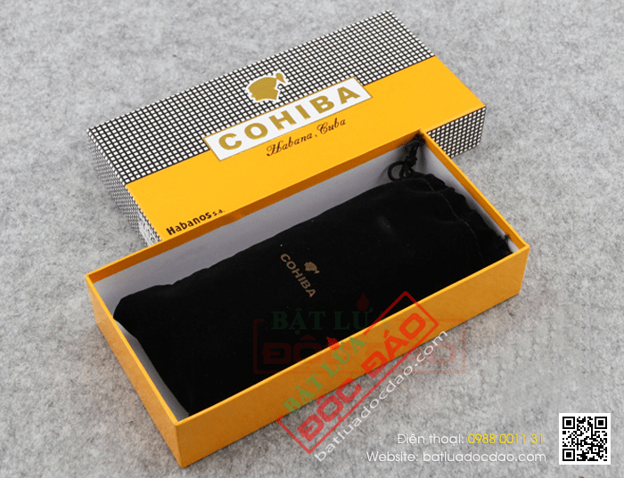 Bao da đựng Cigar (xì gà) Cohiba loại 2 điếu màu nâu chính hãng - Mã SP: 1202L