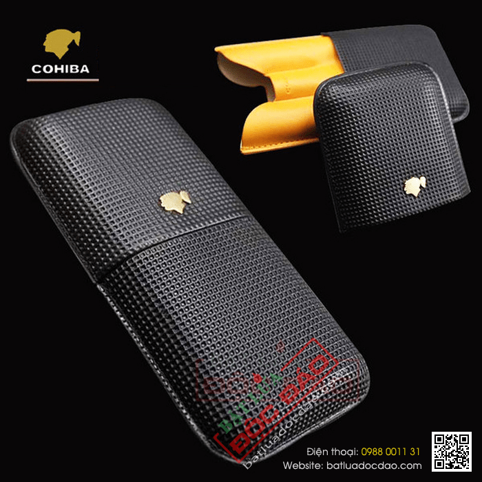 Bao da đựng Cigar (xì gà) Cohiba loại 3 điếu chính hãng - Mã SP: 014