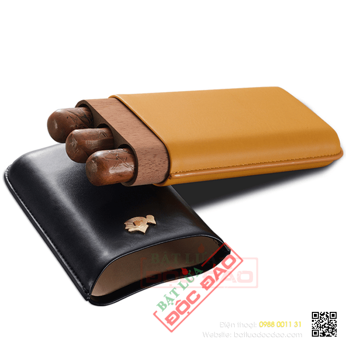 Bao da đựng Cigar (xì gà) Cohiba loại 3 điếu chính hãng - Mã SP: 361A