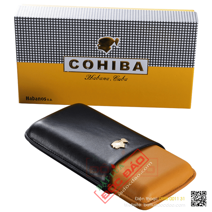 Bao da đựng Cigar (xì gà) Cohiba loại 3 điếu chính hãng - Mã SP: 361A
