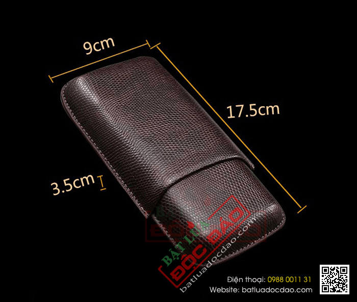 Bao da đựng Cigar (xì gà) Cohiba loại 3 điếu chính hãng - Mã SP: 5200A