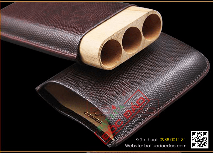 Bao da đựng Cigar (xì gà) Cohiba loại 3 điếu chính hãng - Mã SP: 5200A