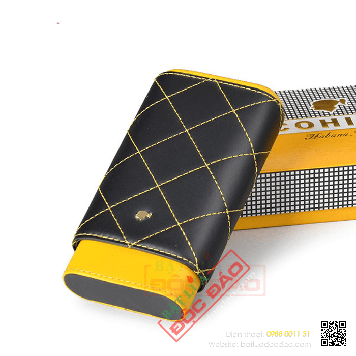 Bao da đựng Cigar (xì gà) Cohiba loại 3 điếu chính hãng - Mã SP: 5309L