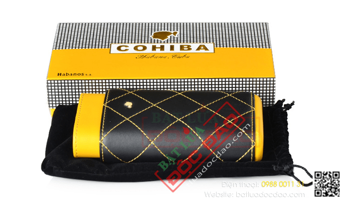 Bao da đựng Cigar (xì gà) Cohiba loại 3 điếu chính hãng - Mã SP: 5309L