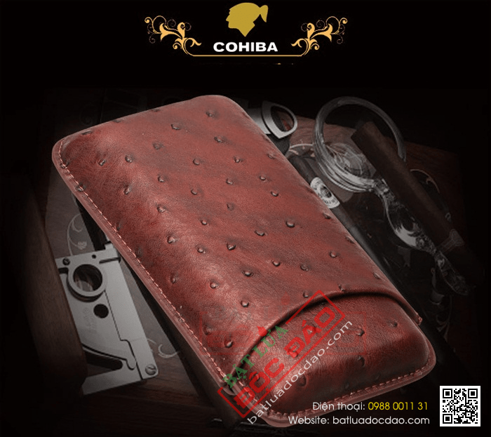 Bao da đựng Cigar (xì gà) Cohiba loại 3 điếu chính hãng - Mã SP: CP101