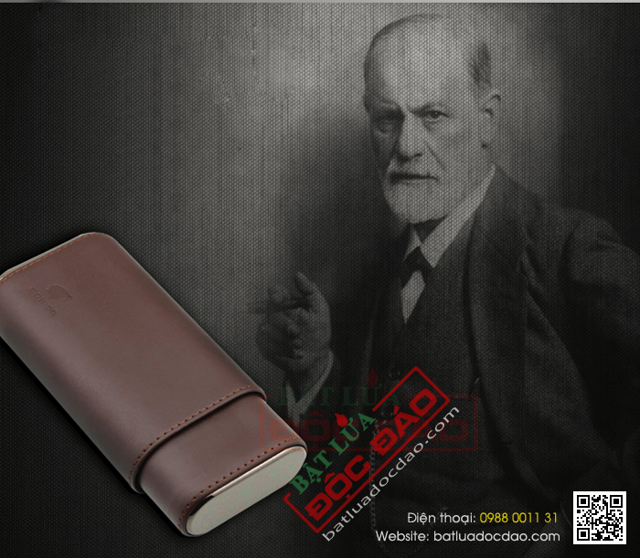 Bao da đựng Cigar (xì gà) Cohiba loại 3 điếu màu nâu chính hãng - Mã SP: P303