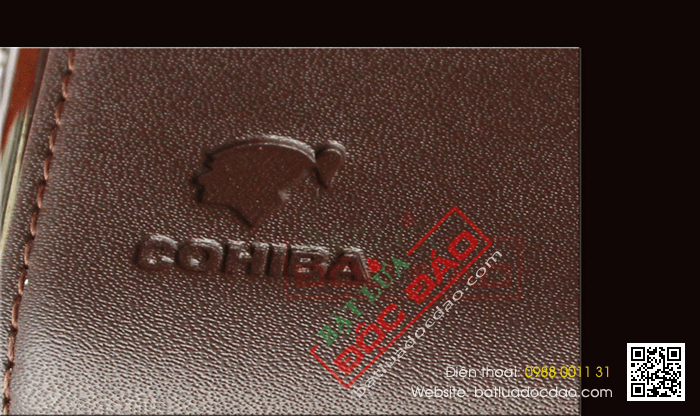 Bao da đựng Cigar (xì gà) Cohiba loại 3 điếu màu nâu chính hãng - Mã SP: P303