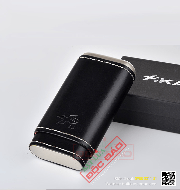 Bao da đựng Cigar (xì gà) Xikar loại 3 điếu màu đen chính hãng - Mã SP: 243BK