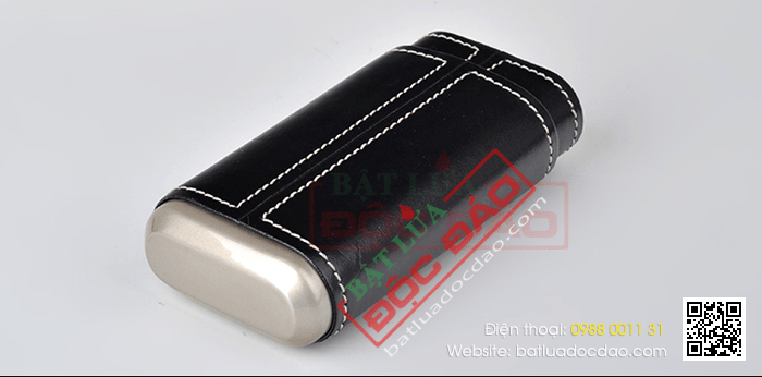 Bao da đựng Cigar (xì gà) Xikar loại 3 điếu màu đen chính hãng - Mã SP: 243BK