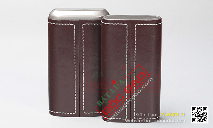 Bao da đựng Cigar (xì gà) Xikar loại 3 điếu màu nâu cao cấp - Mã SP: 243CN