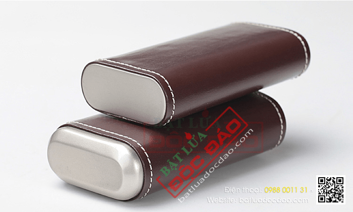 Bao da đựng Cigar (xì gà) Xikar loại 3 điếu màu nâu cao cấp - Mã SP: 243CN