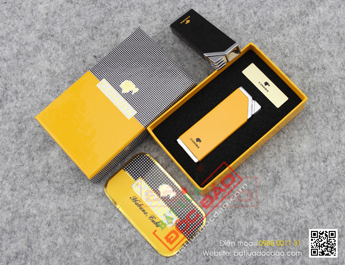 Bật lửa khò hút Cigar (xì gà) Cohiba chính hãng loại 1 tia lửa có thiết bị đục Cigar - Mã SP: BLH026