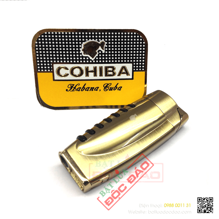 Bật lửa khò hút Cigar (xì gà) cohiba chính hãng loại 1 tia lửa có thiết bị đục xì gà - Mã SP: BLH087