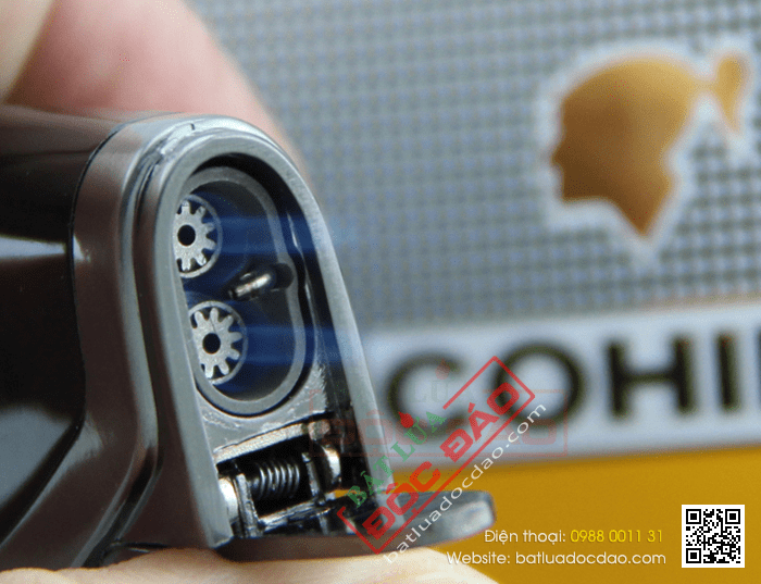 Bật lửa khò hút Cigar (xì gà) Cohiba chính hãng loại 2 tia lửa có thiết bị đục Cigar - Mã SP: BLH015