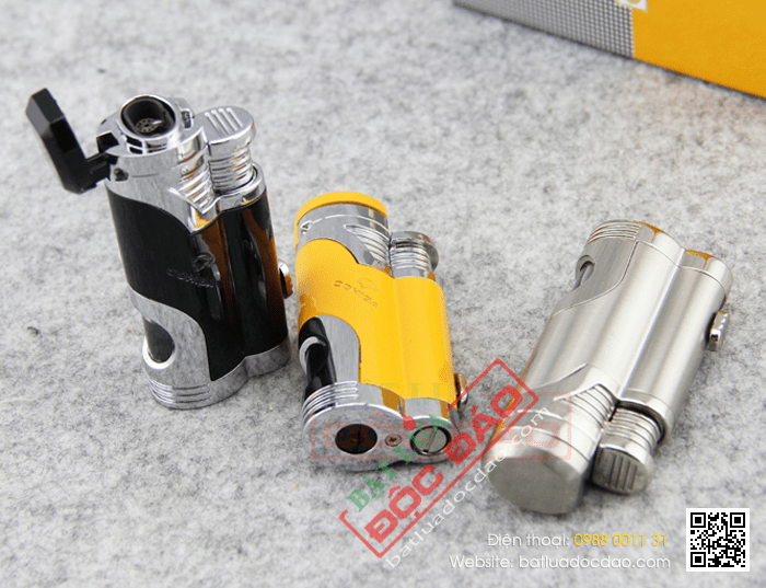Bật lửa khò hút Cigar (xì gà) Cohiba chính hãng loại 2 tia lửa có thiết bị đục Xì gà - Mã SP: BLH052