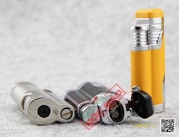 Bật lửa khò hút Cigar (xì gà) Cohiba chính hãng loại 2 tia lửa có thiết bị đục Xì gà - Mã SP: BLH052