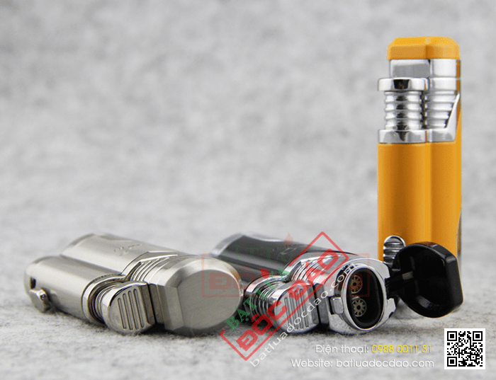 Bật lửa khò hút Cigar (xì gà) Cohiba chính hãng loại 2 tia lửa có thiết bị đục Xì gà - Mã SP: BLH052
