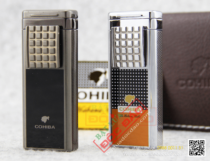 Bật lửa khò hút Cigar (xì gà) Cohiba chính hãng loại 2 tia lửa có thiết bị đục Xì gà - Mã SP: BLH629