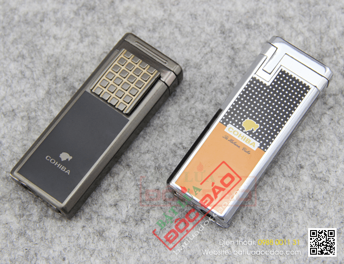 Bật lửa khò hút Cigar (xì gà) Cohiba chính hãng loại 2 tia lửa có thiết bị đục Xì gà - Mã SP: BLH629